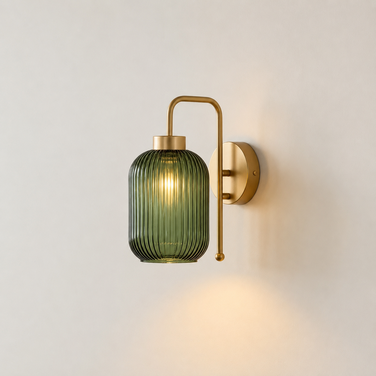 Mona | Modern Green glass wall light