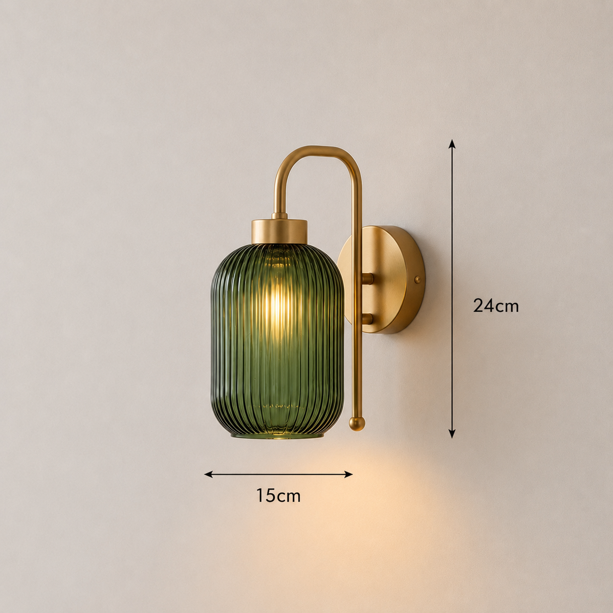 Mona | Modern Green glass wall light