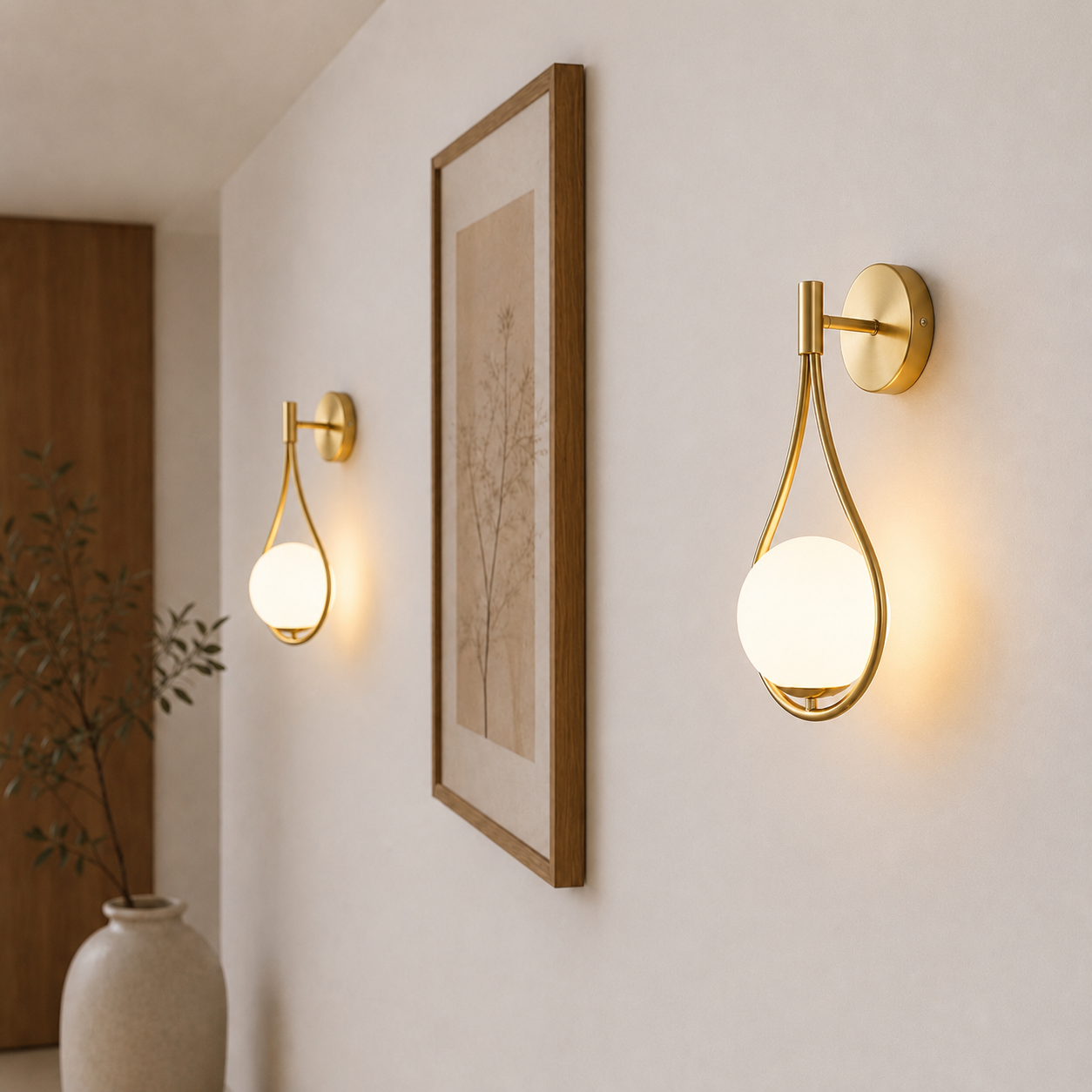 Wana | Modern gold drop wall light