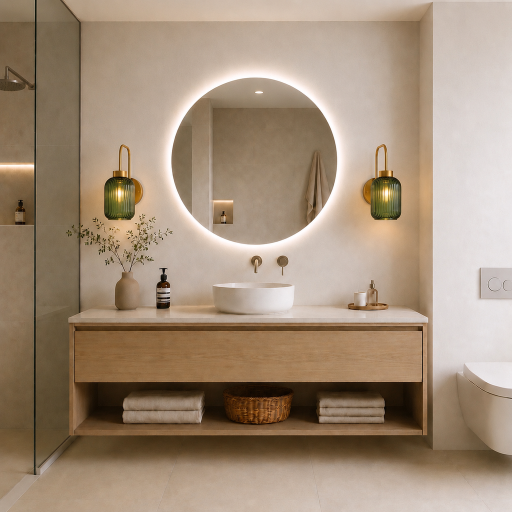 Mona | Modern Green glass wall light