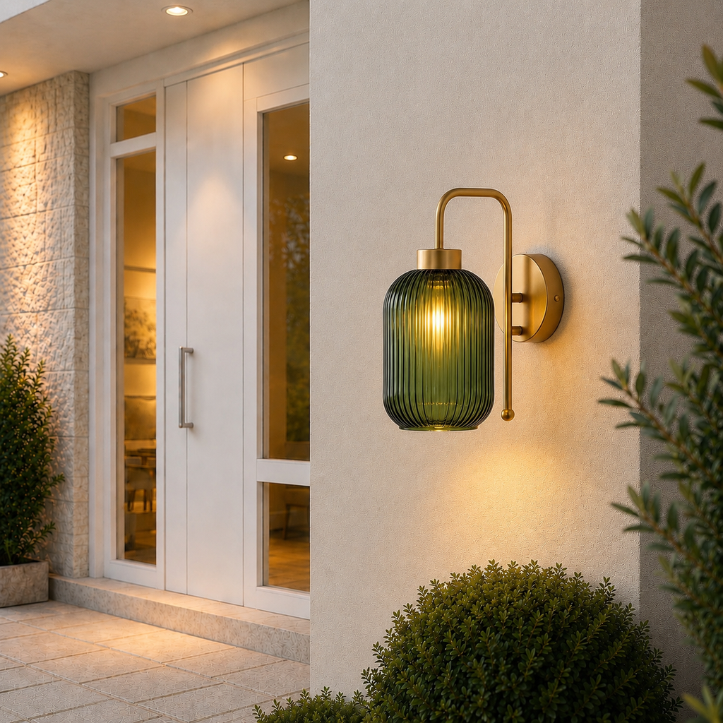 Mona | Modern Green glass wall light